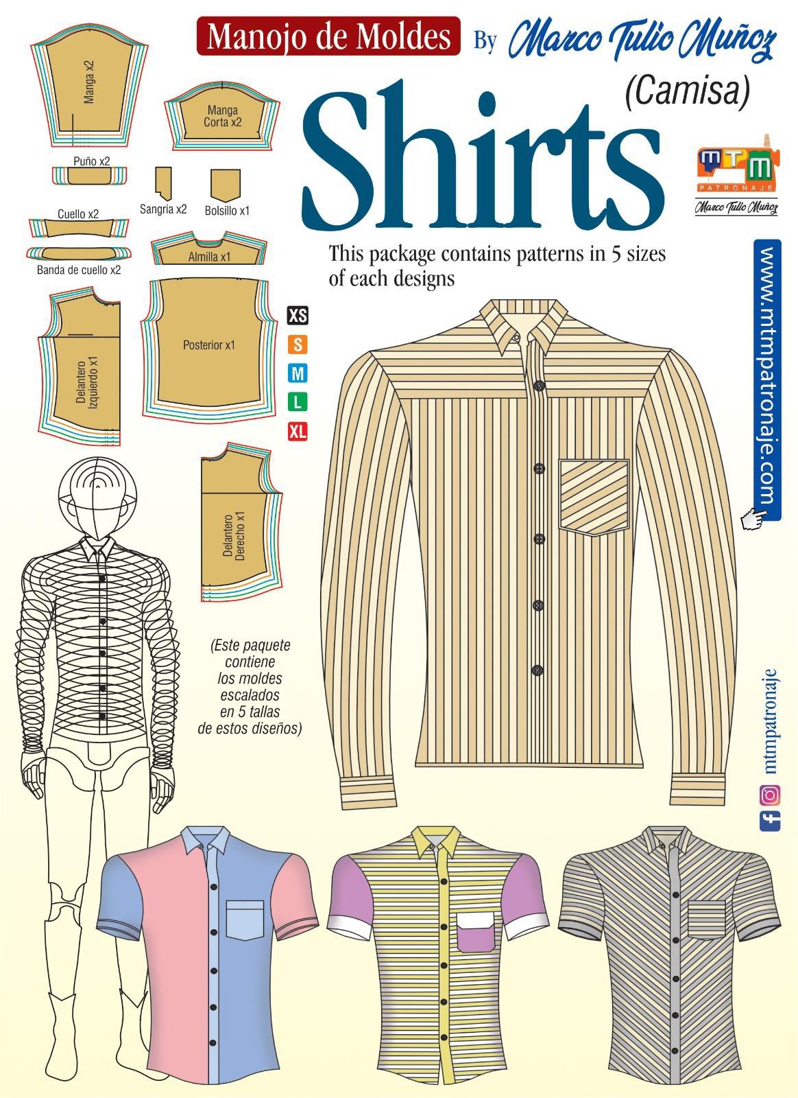 MANOJO DE MOLDES CAMISAS HOMBRE