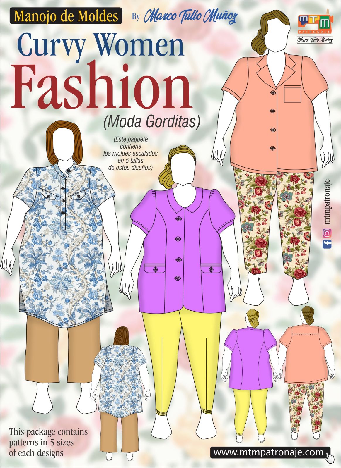 Manojo de moldes Moda Curvy Mujer